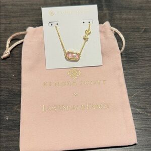 Kendra Scott and LoveShackFancy Pink Elisa Necklace with Gold Chain
